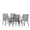 Flash Furniture 5PC Patio Set-55" Glass Table, 4 Gray Chairs TLH-089REC-303CGY4-GG - alternate 5